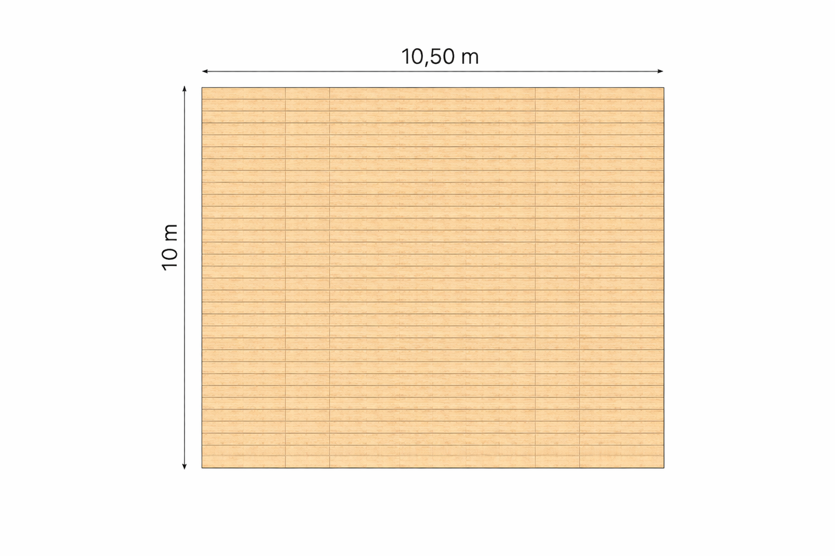 Vlondervloer 10,5 x 10m