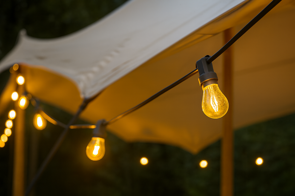 Stretch tent lighting – string lights included