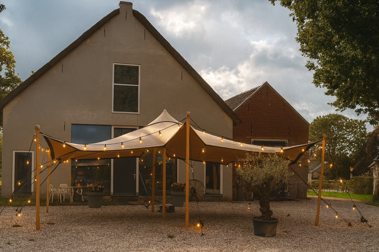 stretchtent met lampjes