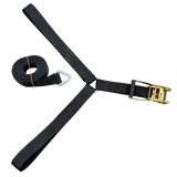 Ratchet straps for stretch tents in beige and black