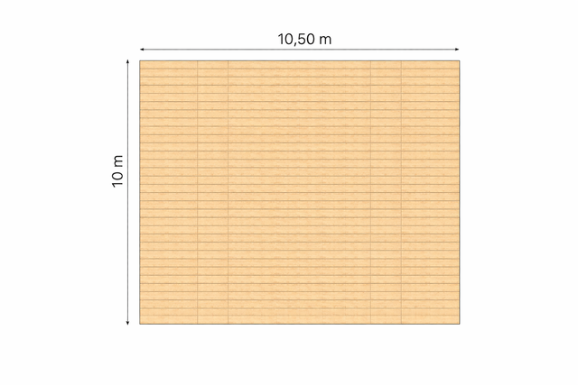 Vlondervloer 10,5 x 10m