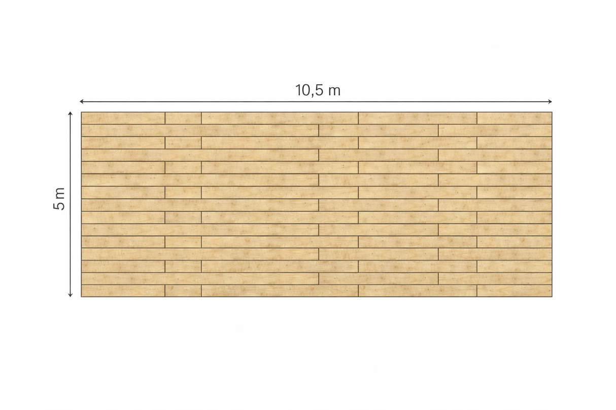 Vlondervloer 10,5 x 5