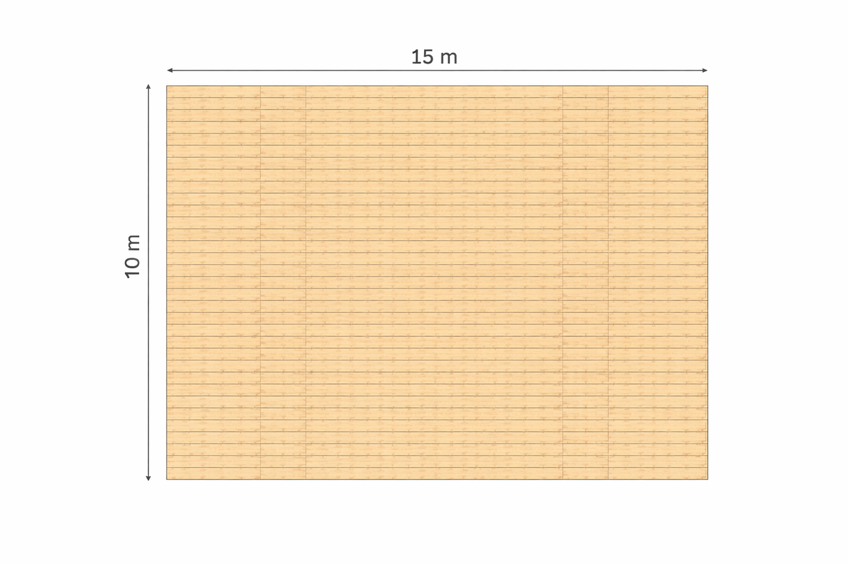 Vlondervloer 10 x 15m