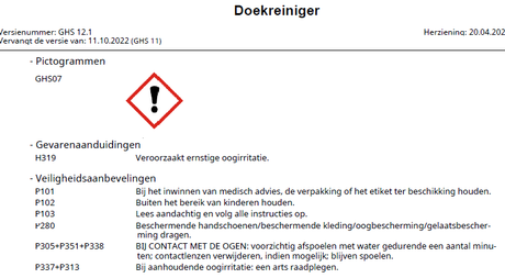 doekreiniger instructies