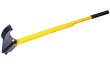Yellow peg puller with lever for stretch tent pegs