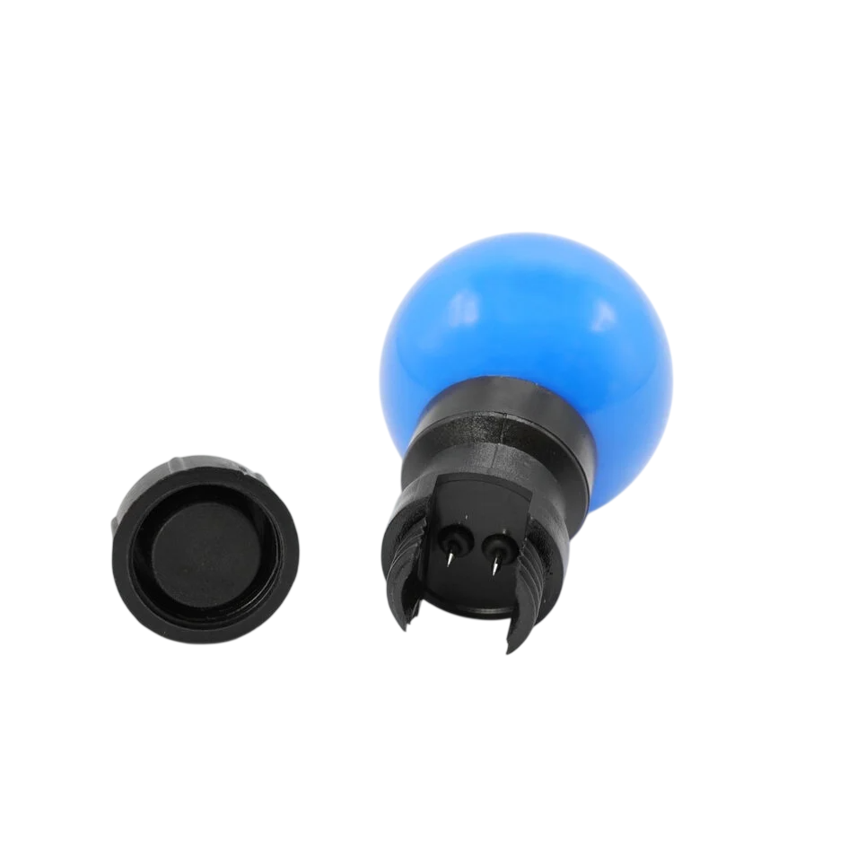 Blauwe Stretchtent Verlichting direct op prikkabel