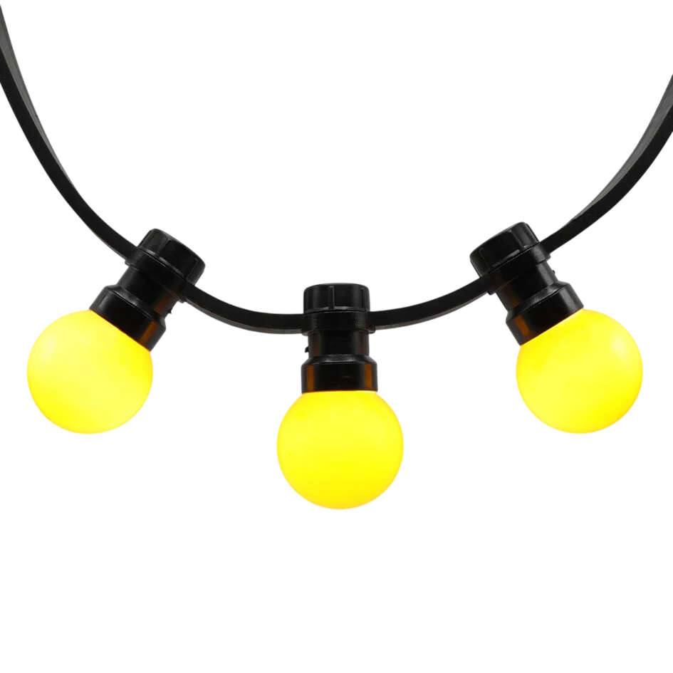Gele Stretchtent Verlichting direct op prikkabel