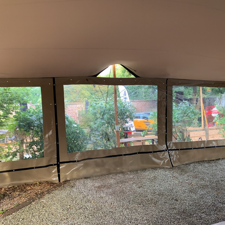Stretchtent Zijwand met Transparante Ruit